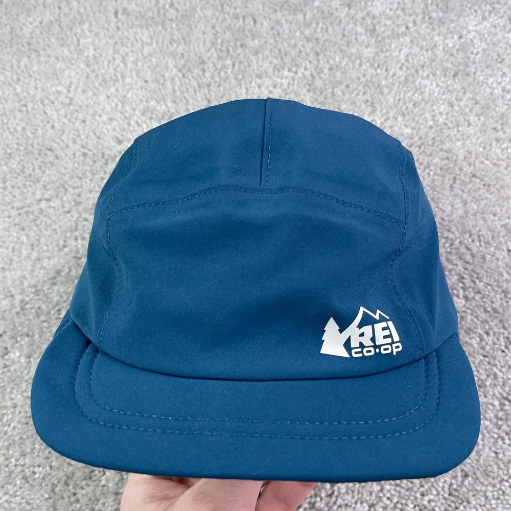REI Co Op Hat Mens Small Med Blue 5-Panel Fleece Lined Ear Flaps Primaloft